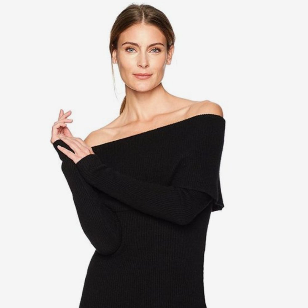 Lark & Ro Women's Standard 100% Cashmere Off The Shoulder Sweater
